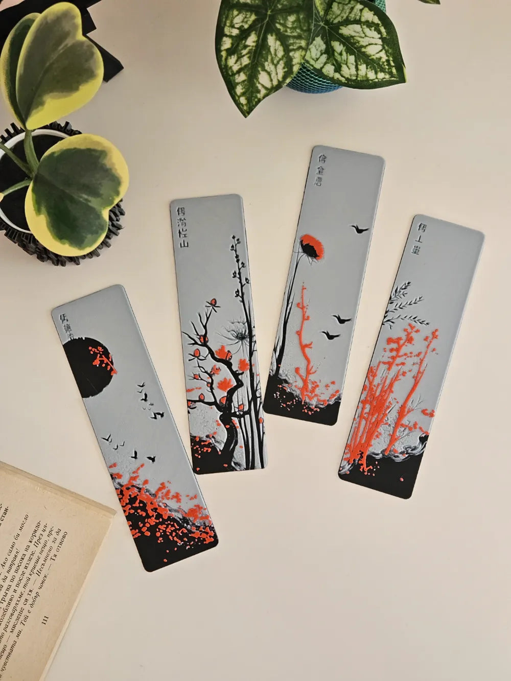 "Red Blossom" - Bookmarks Set